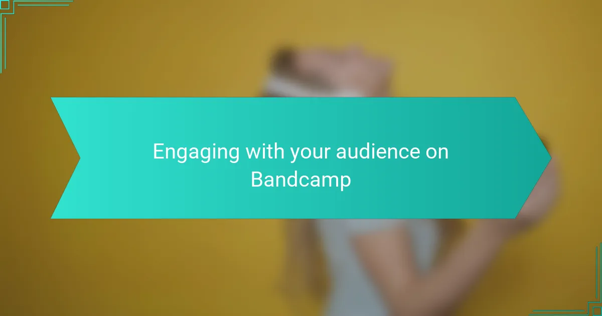 Engaging with your audience on Bandcamp