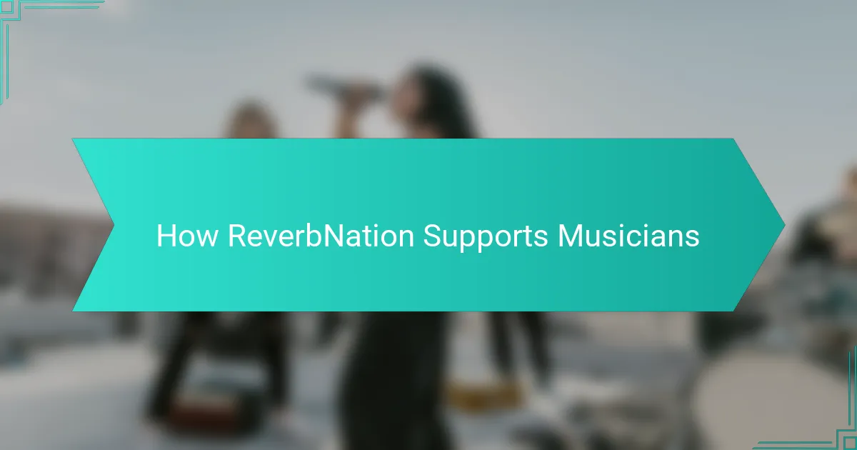 How ReverbNation Supports Musicians