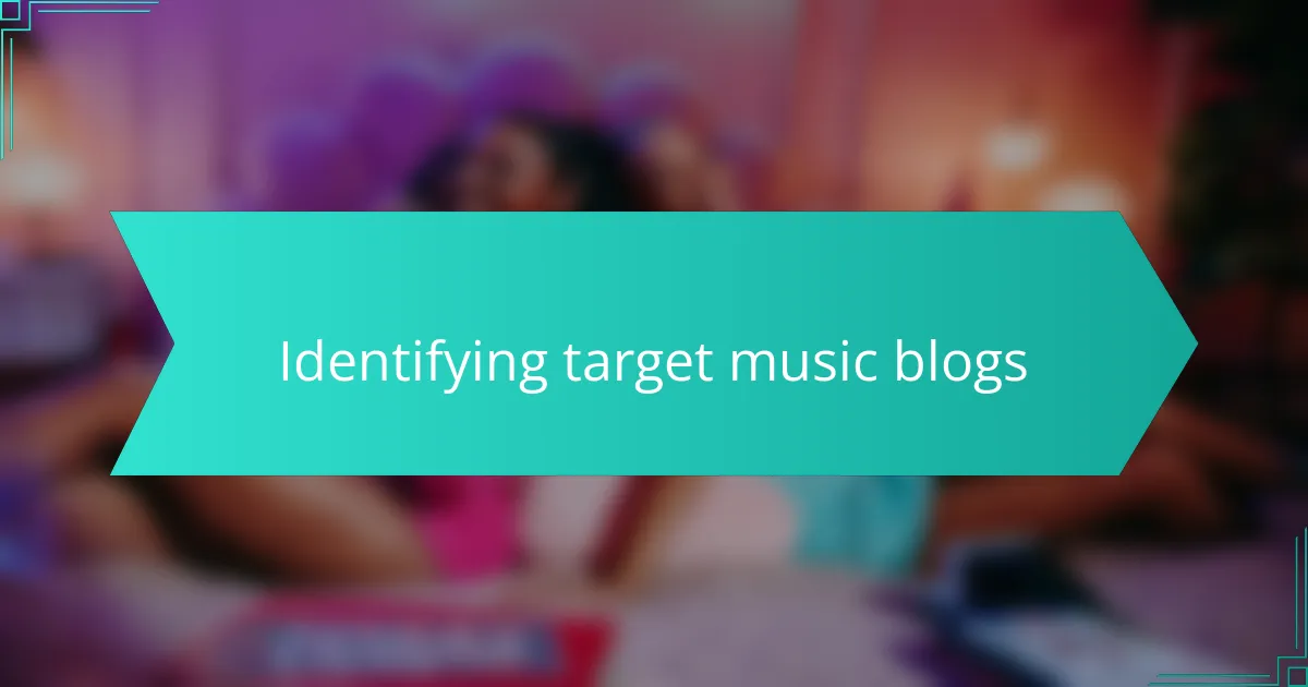 Identifying target music blogs