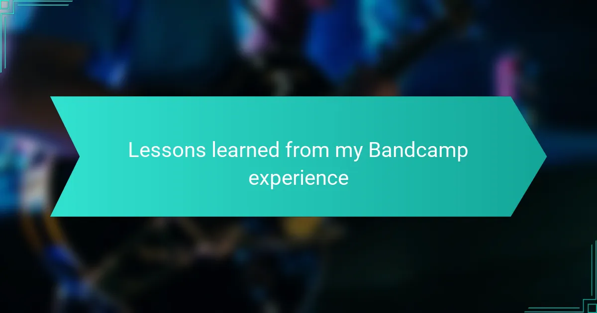 Lessons learned from my Bandcamp experience