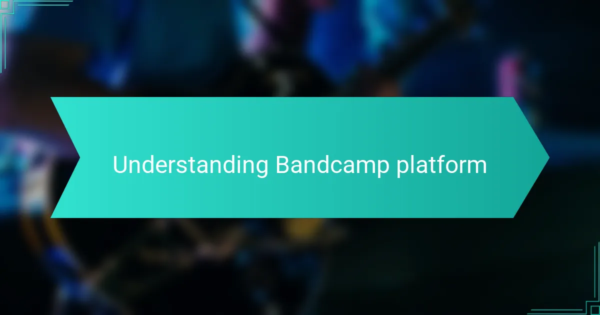 Understanding Bandcamp platform